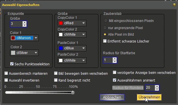 Auswahl Einstellungen